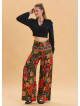 High Waist Loose Cut Black Palazzo Trousers 4538